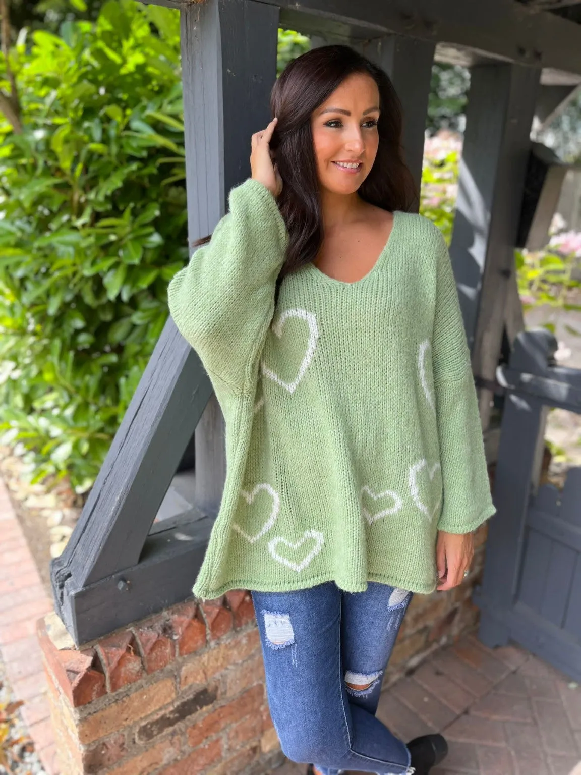 Knitted Heart Jumper Norah