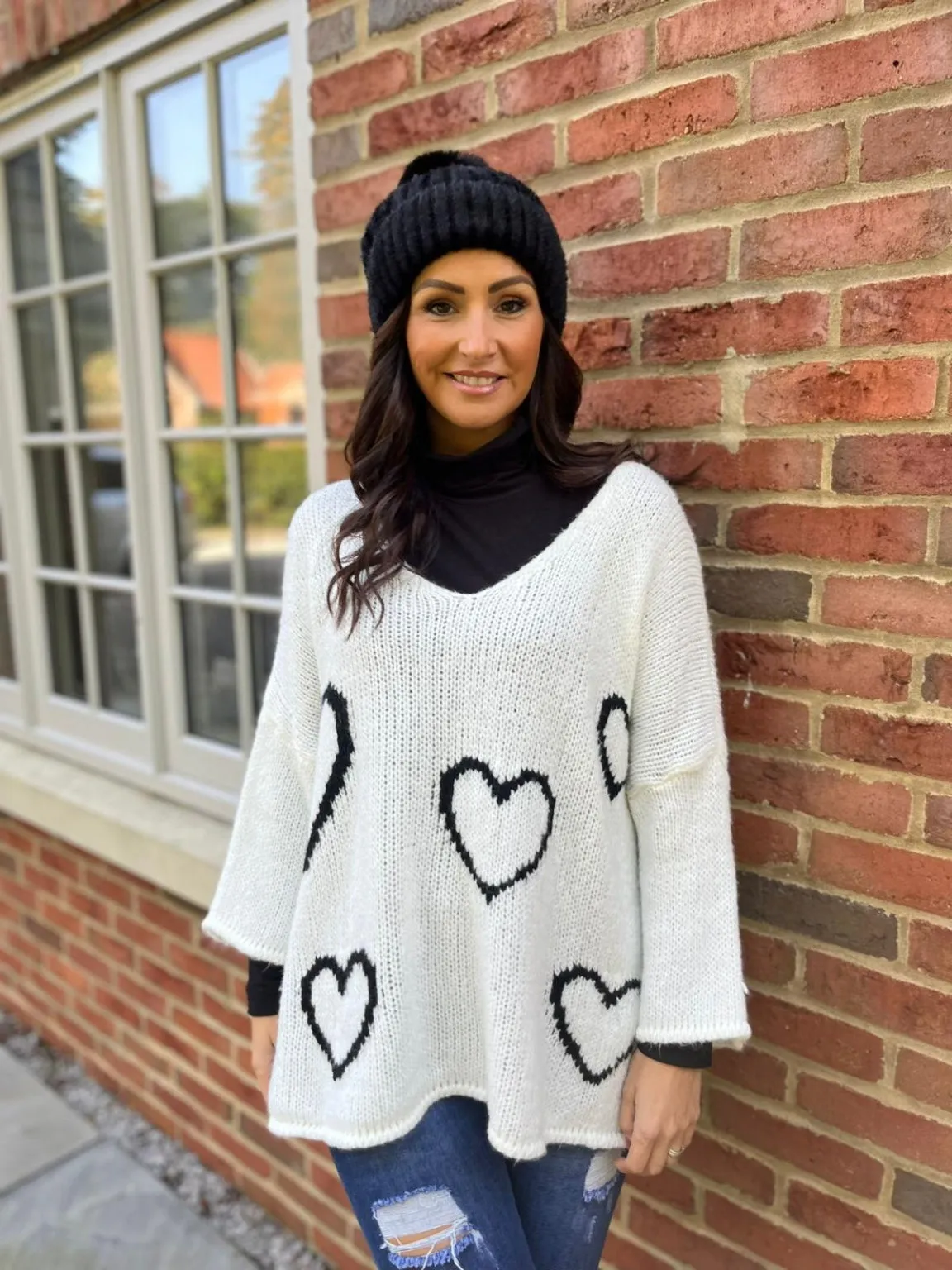 Knitted Heart Jumper Norah