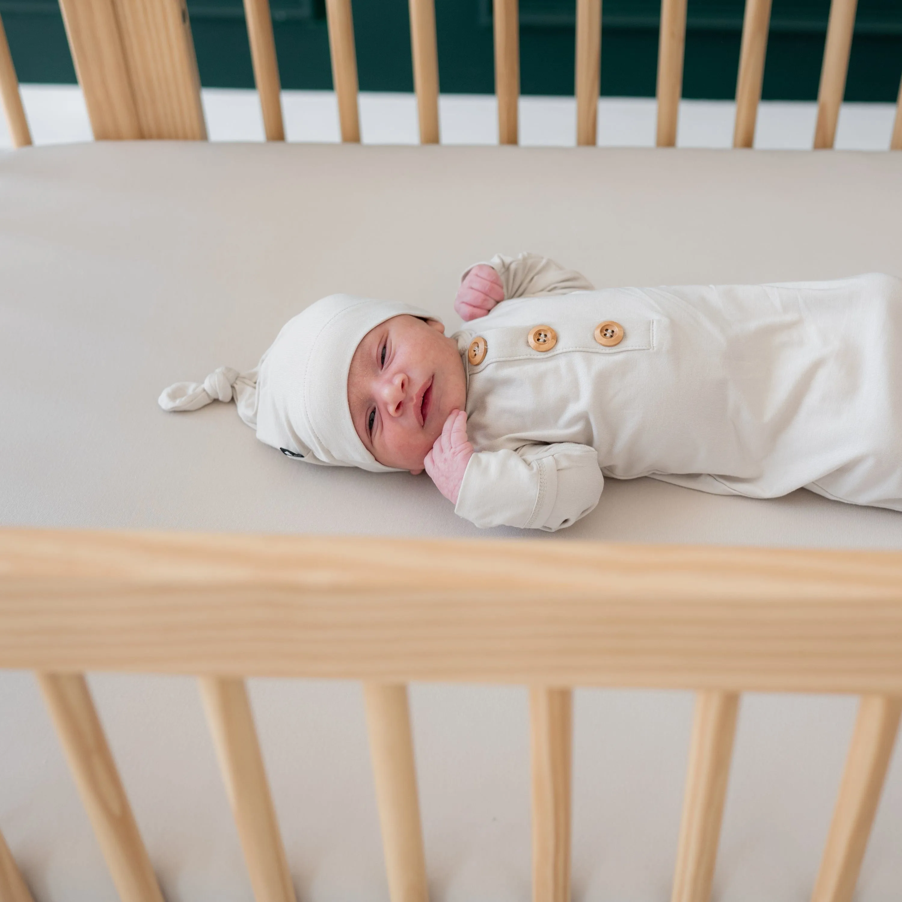 Knotted Gown with Hat Set in Oat