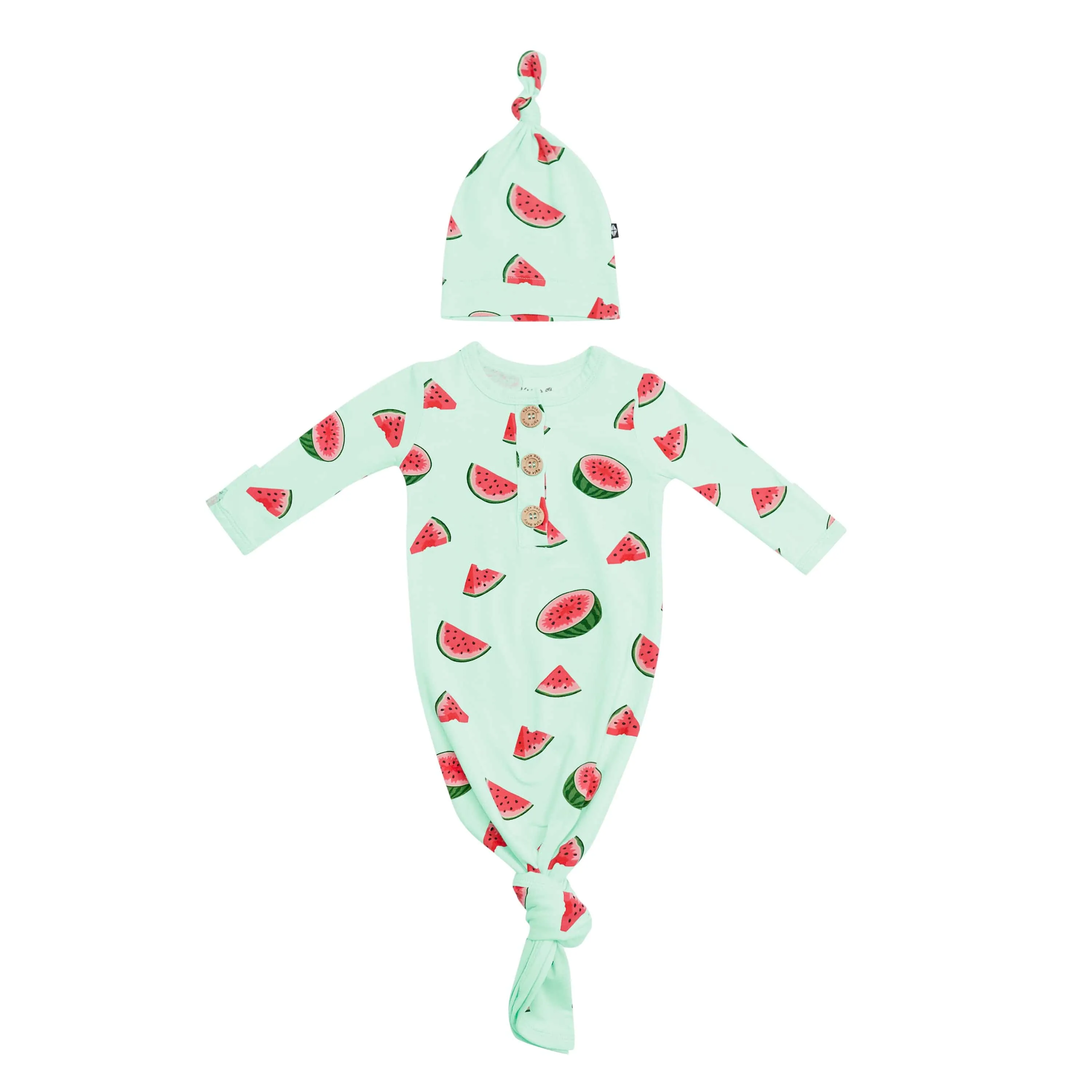 Knotted Gown with Hat Set in Watermelon