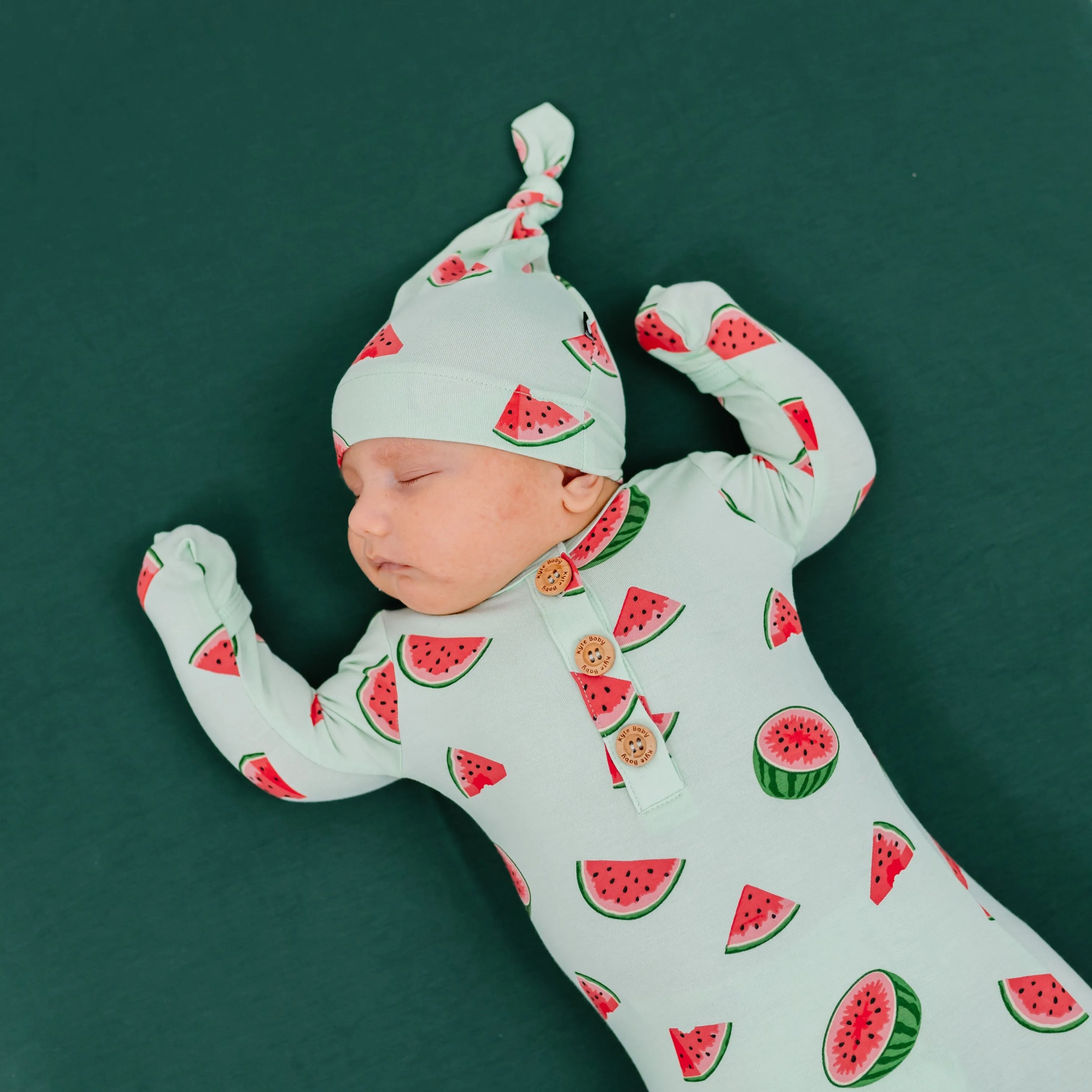 Knotted Gown with Hat Set in Watermelon