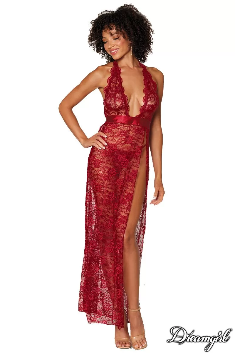 Lace Halter Gown