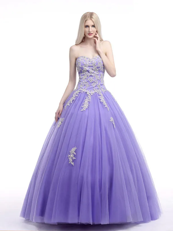 Lavender Strapless Princess Ball Gown Formal Dress EN113