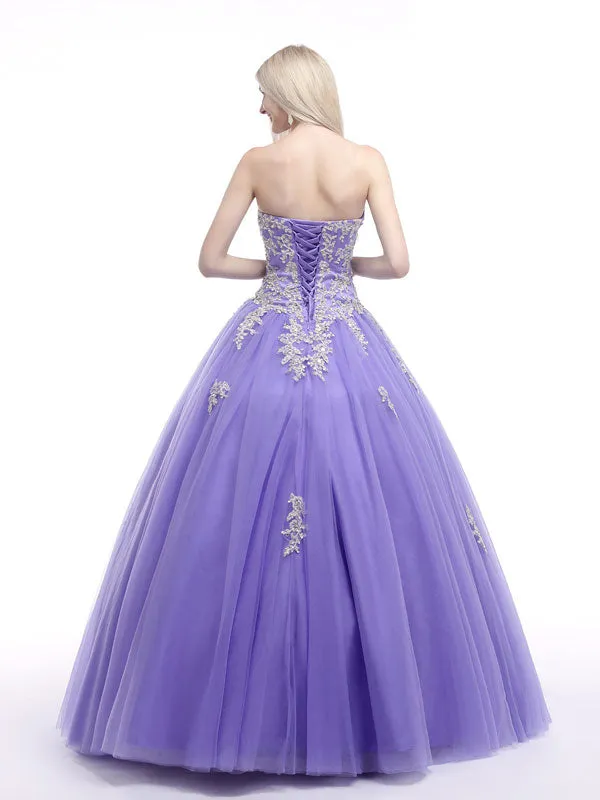 Lavender Strapless Princess Ball Gown Formal Dress EN113