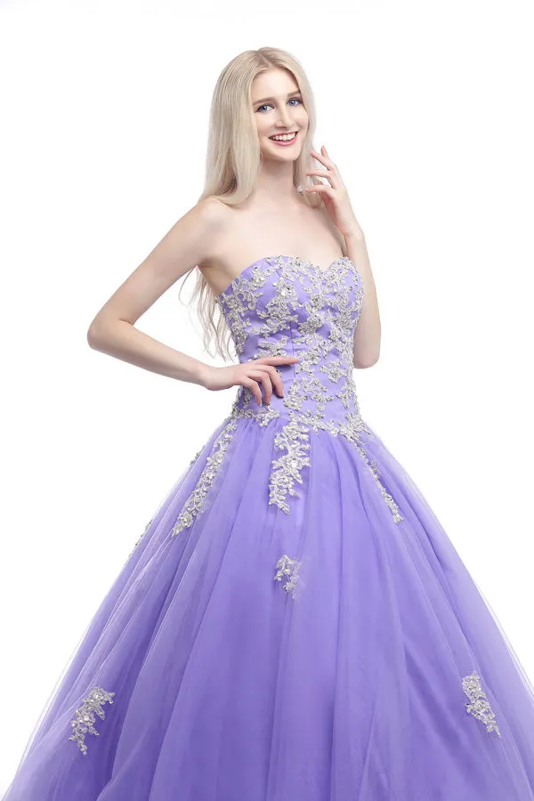 Lavender Strapless Princess Ball Gown Formal Dress EN113