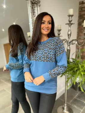 Leopard Panel Sweat Top Tansy