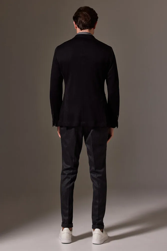 Liam Sports Jacket - Black Wool Jersey