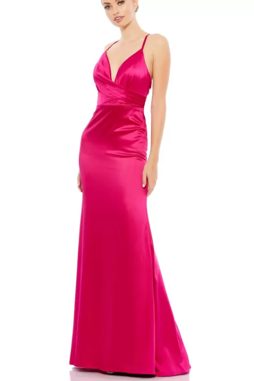 Mac Duggal plunging faux wrap gown style 26264