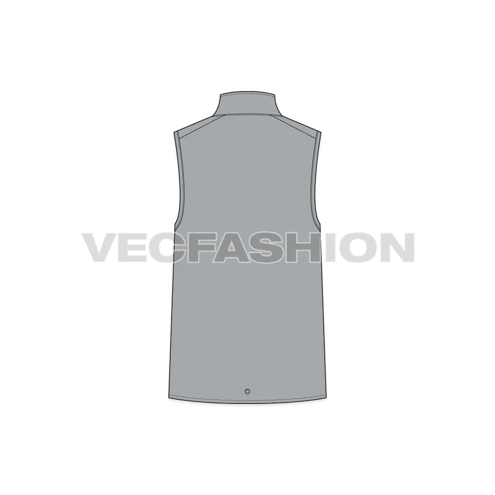 Mens Body Warmer Vector Sketch