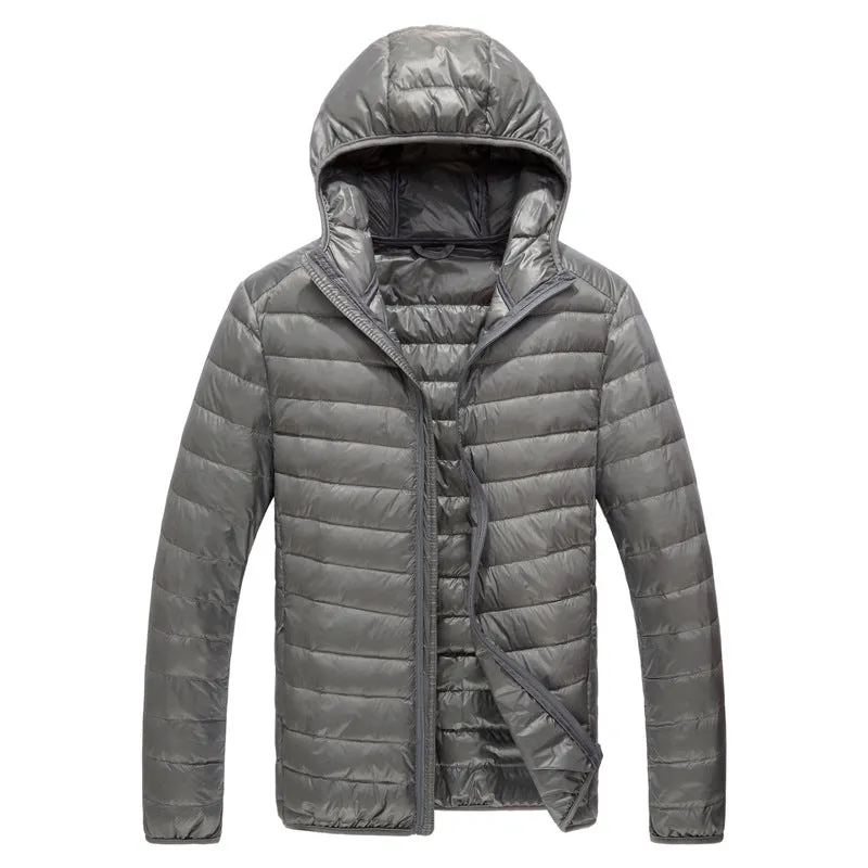 Mens Duck Down Hooded Jacket