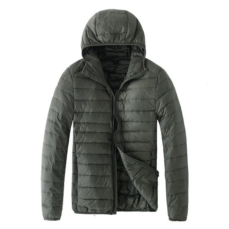 Mens Duck Down Hooded Jacket