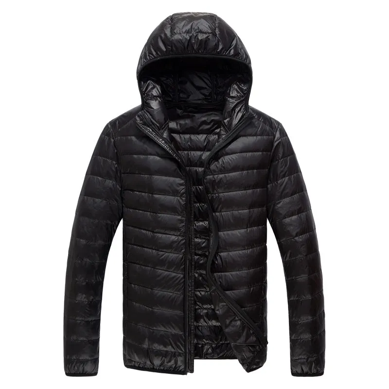 Mens Duck Down Hooded Jacket