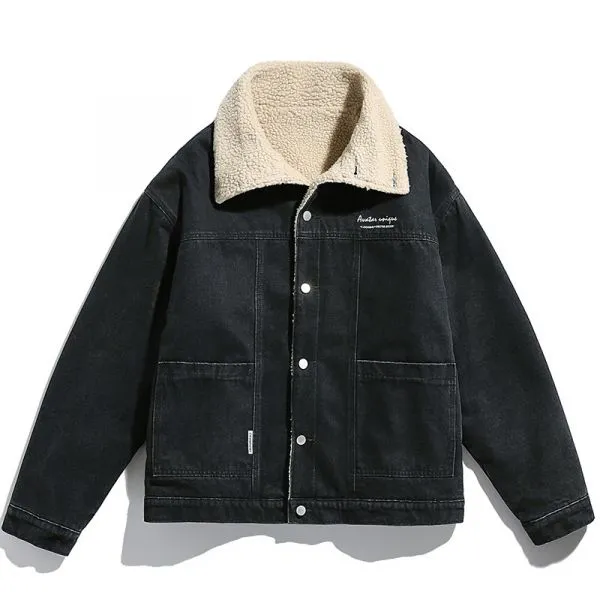 Men's Sheepskin Lined Denim Jacket