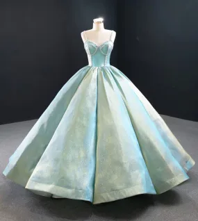 Metallic Green Quinceanera Ball Gown Prom Dress RS2019