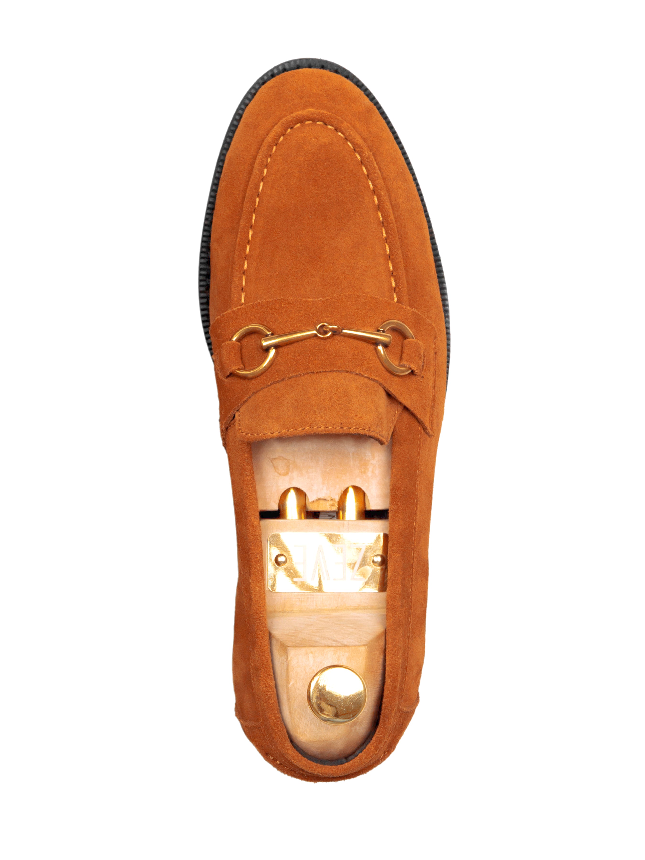 Penny Loafer Horsebit Buckle - Tangerine Suede Leather (Crepe Sole)