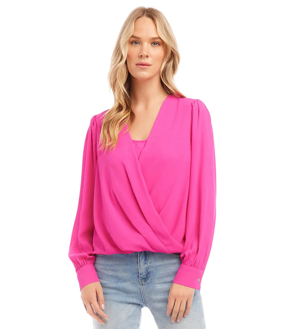 Petite Size Drape Front Top