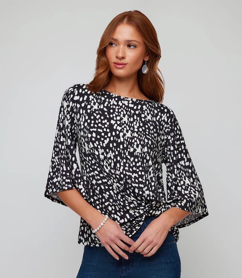 Petite Size Flare Sleeve Pick Up Top