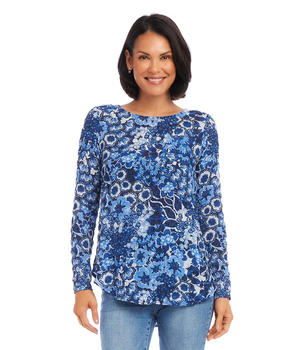 Petite Size Long Sleeve Shirttail Top