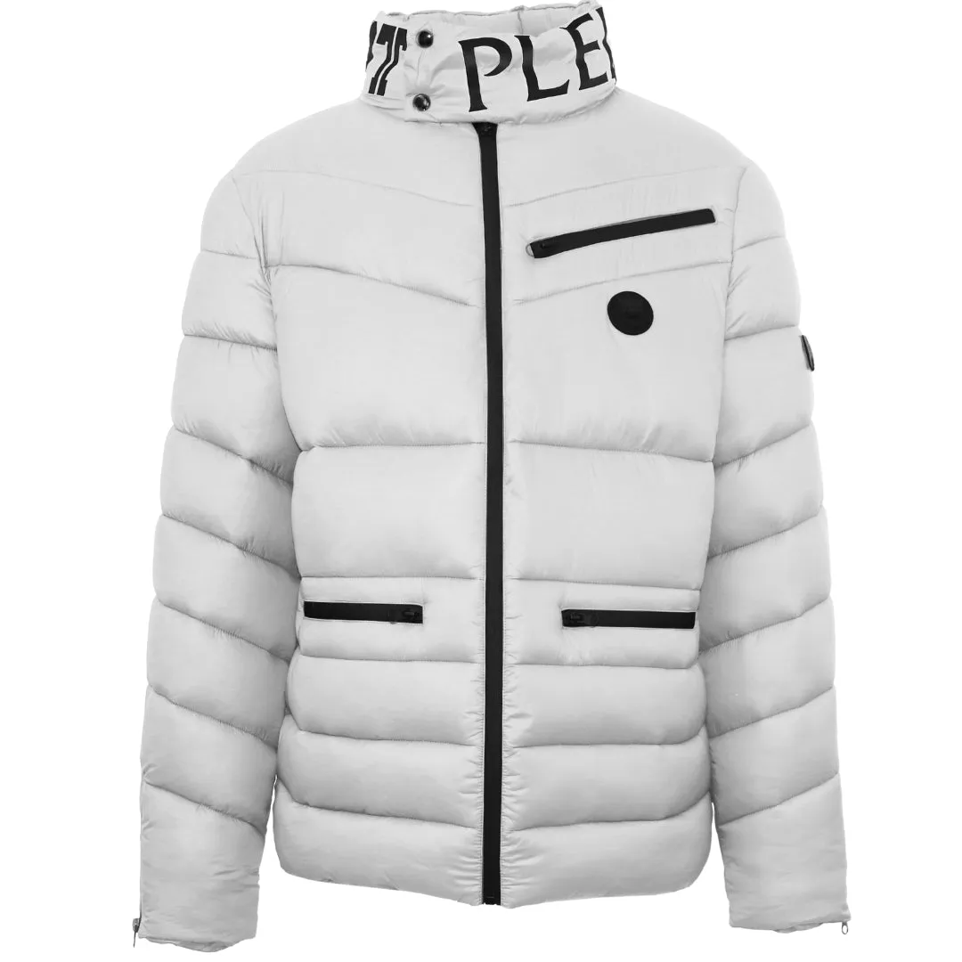 Plein Sport Padded Bold Logo White Jacket