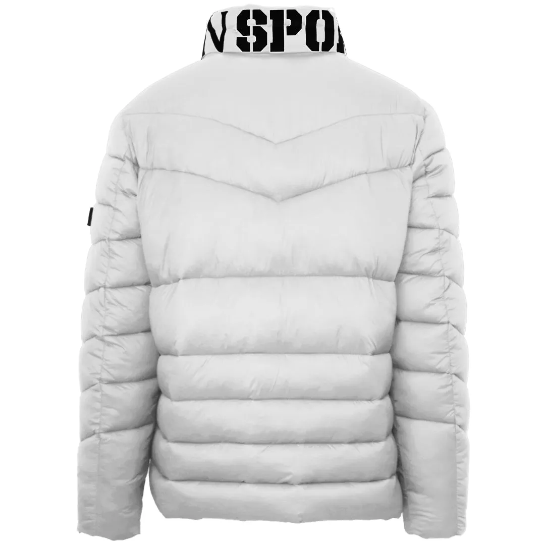 Plein Sport Padded Bold Logo White Jacket