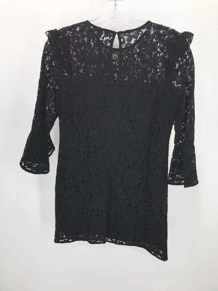 Pre-Owned Ann Taylor Black Size 00P Lace Short Long Sleeve Dress