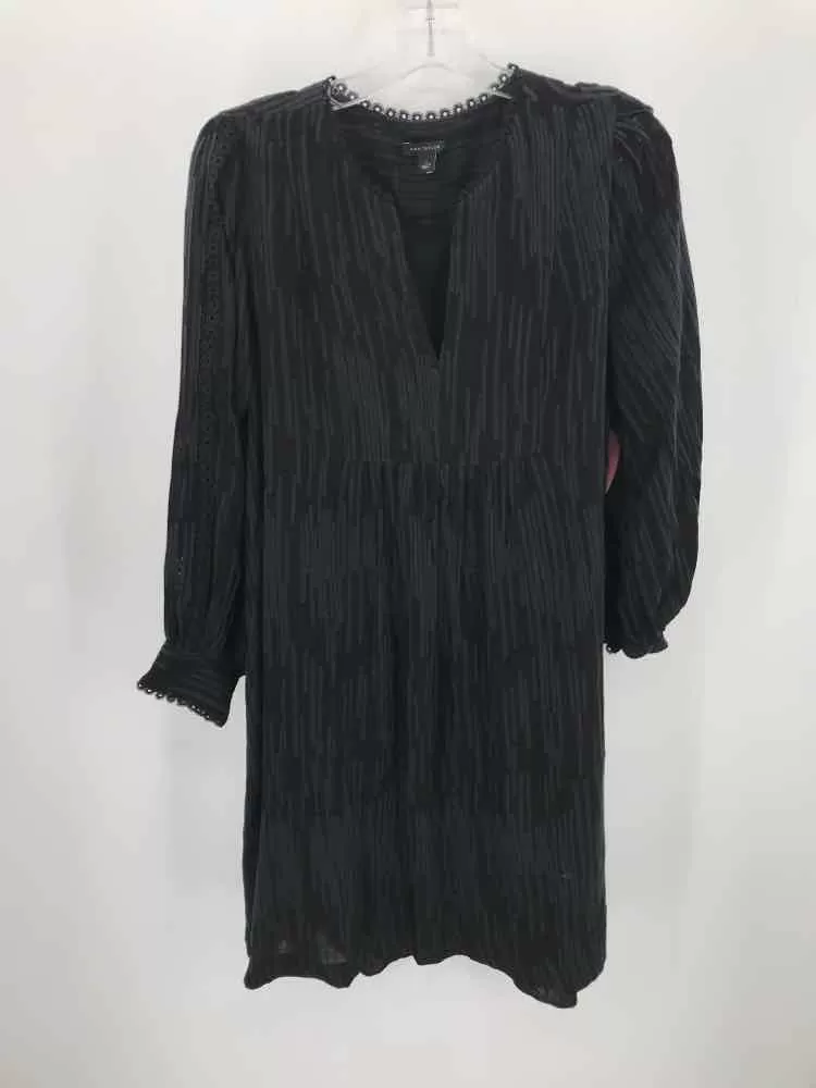 Pre-Owned Ann Taylor Black Size 6 Knee Length Long Sleeve Dress