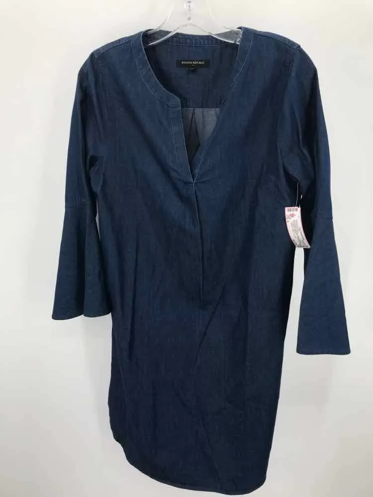 Pre-Owned Banana Republic Blue Size 6 Knee Length Long Sleeve Dress