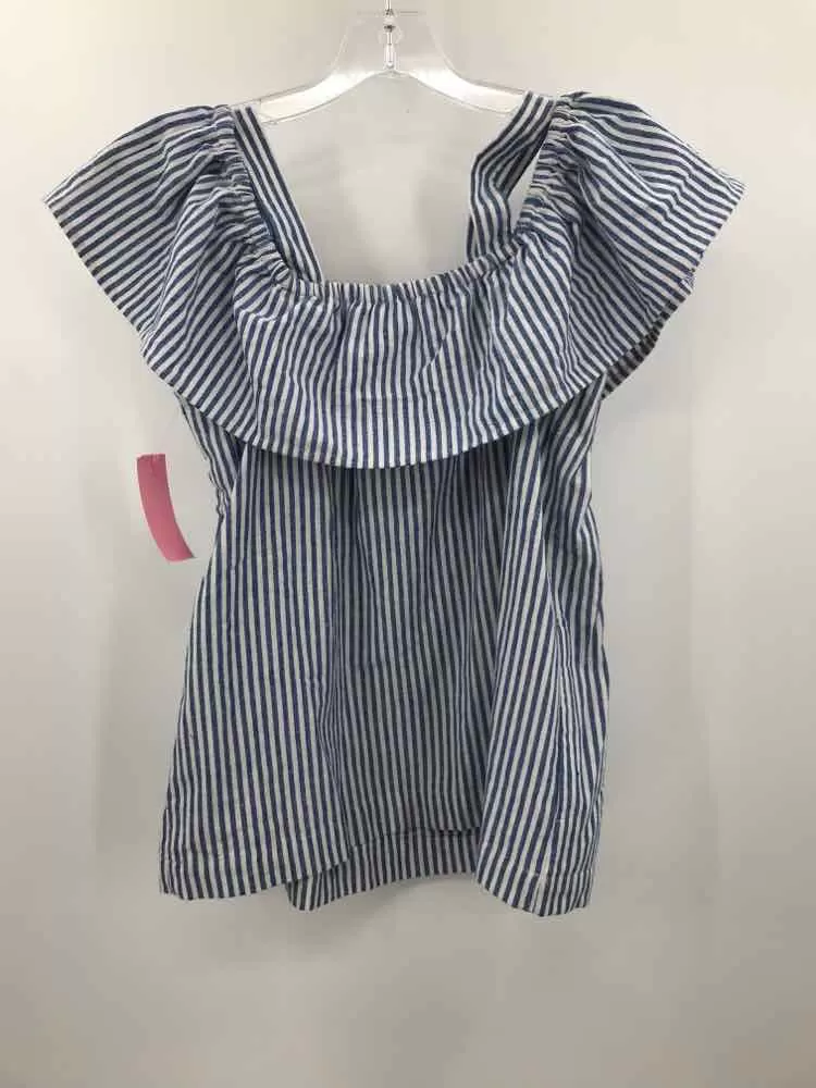 Pre-Owned J Crew Blue Size 4 Stripe Blouse