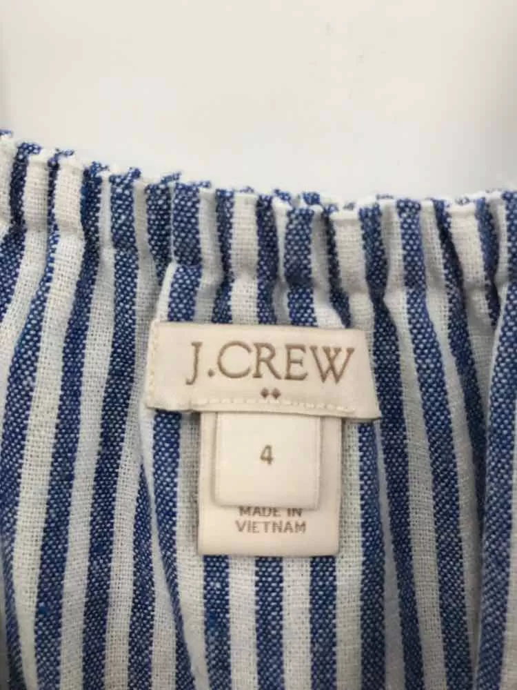 Pre-Owned J Crew Blue Size 4 Stripe Blouse