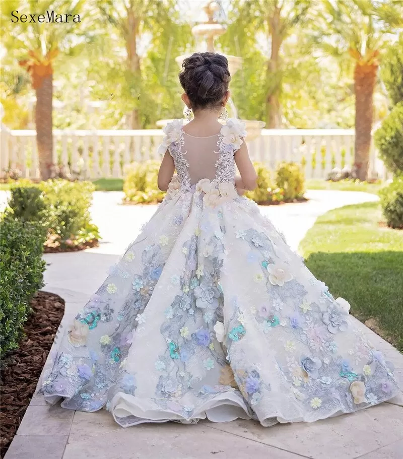 Princess Ball Gown Floral Lace 3D Flowers