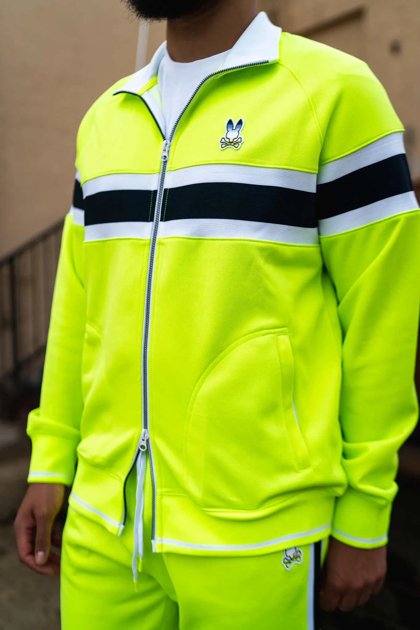 Psycho Bunny Clifton Track Jacket (Electric Green)