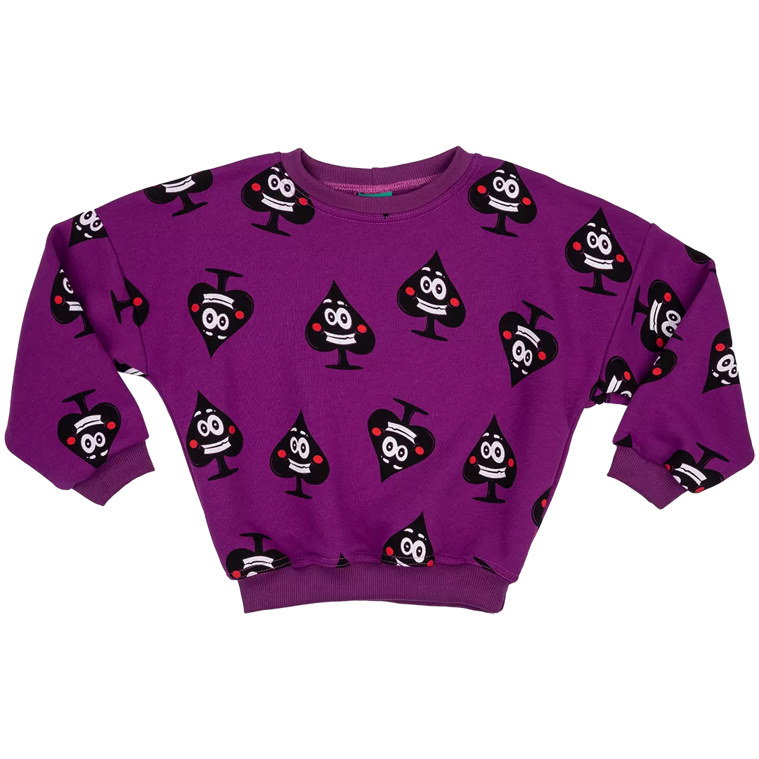 Raspberry Republic Ace of Spades Purple Oversized Sweatshirt