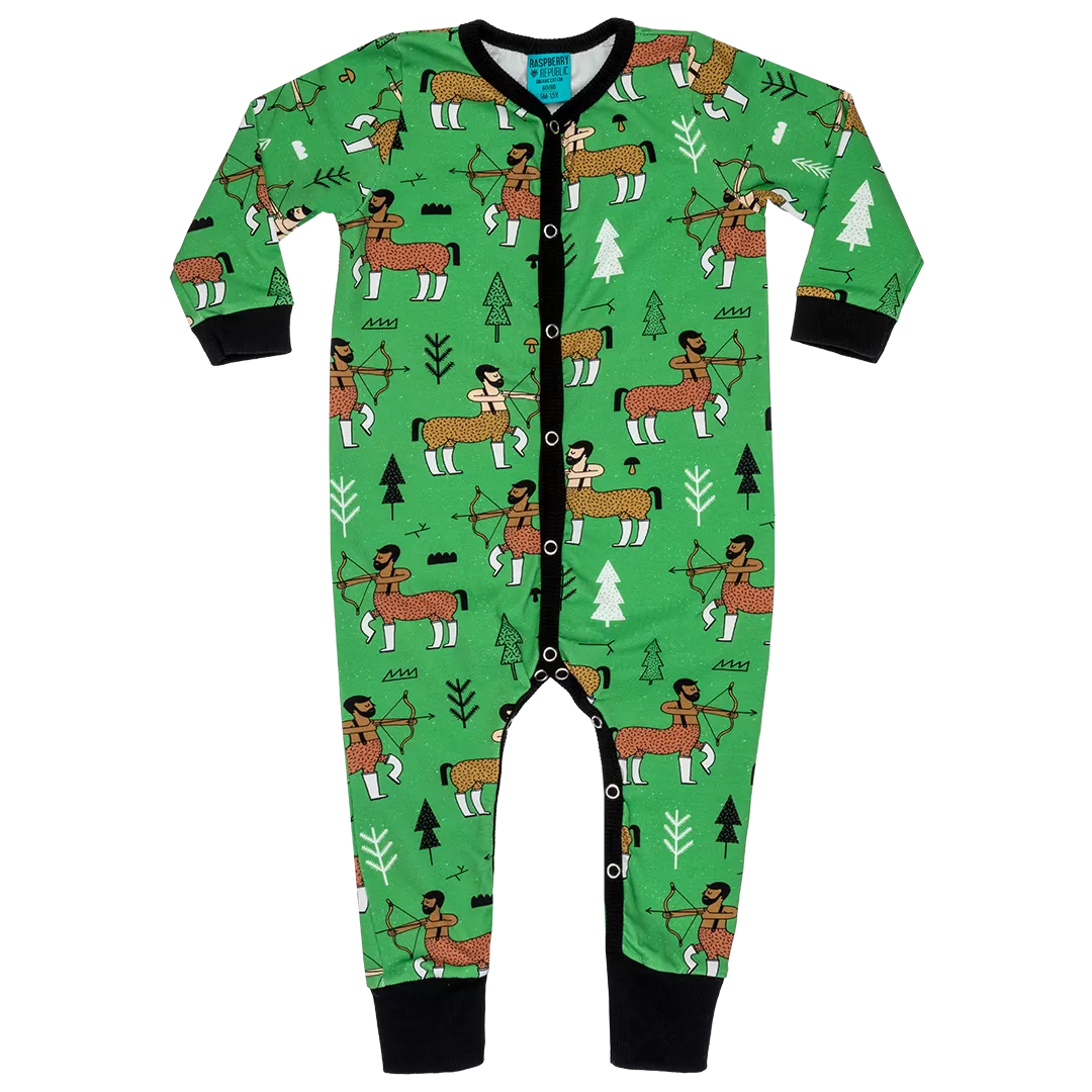 Raspberry Republic Green Enchanted Forest Sleepsuit