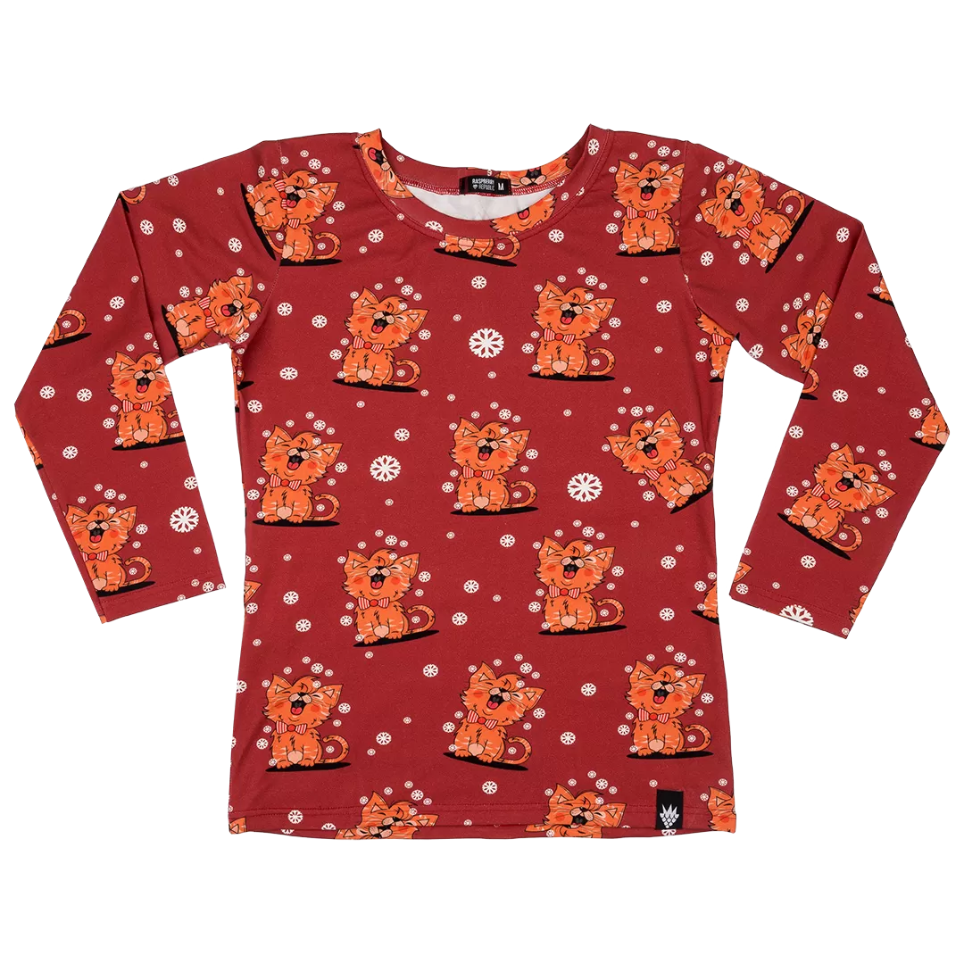 Raspberry Republic Meow Meow Long Sleeved Top- Adult