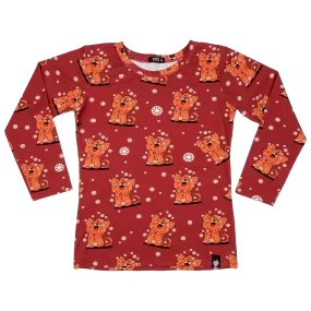 Raspberry Republic Meow Meow Long Sleeved Top- Adult