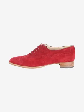   Red suede brouges - size EU 37