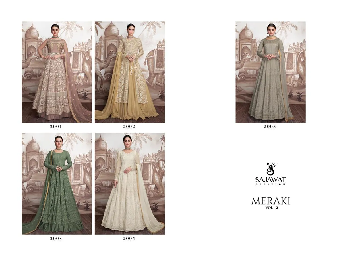 Sajawat Creation Meraki Vol 2  Stylish Partywear Gown Collection