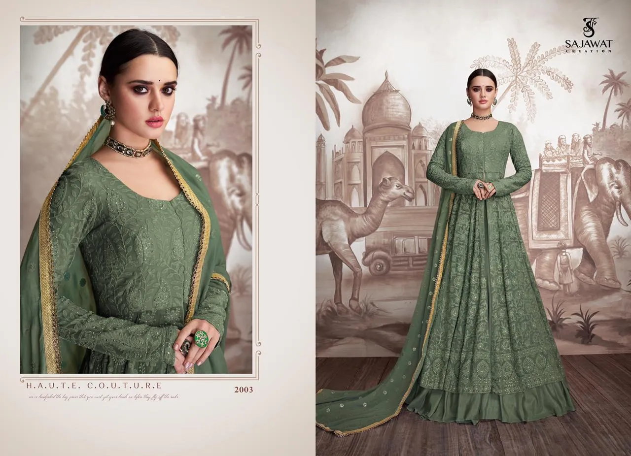 Sajawat Creation Meraki Vol 2  Stylish Partywear Gown Collection