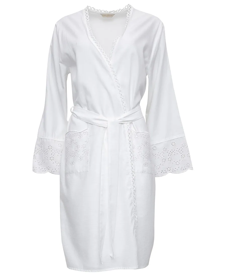 Saskia Embroidered Short Dressing Gown