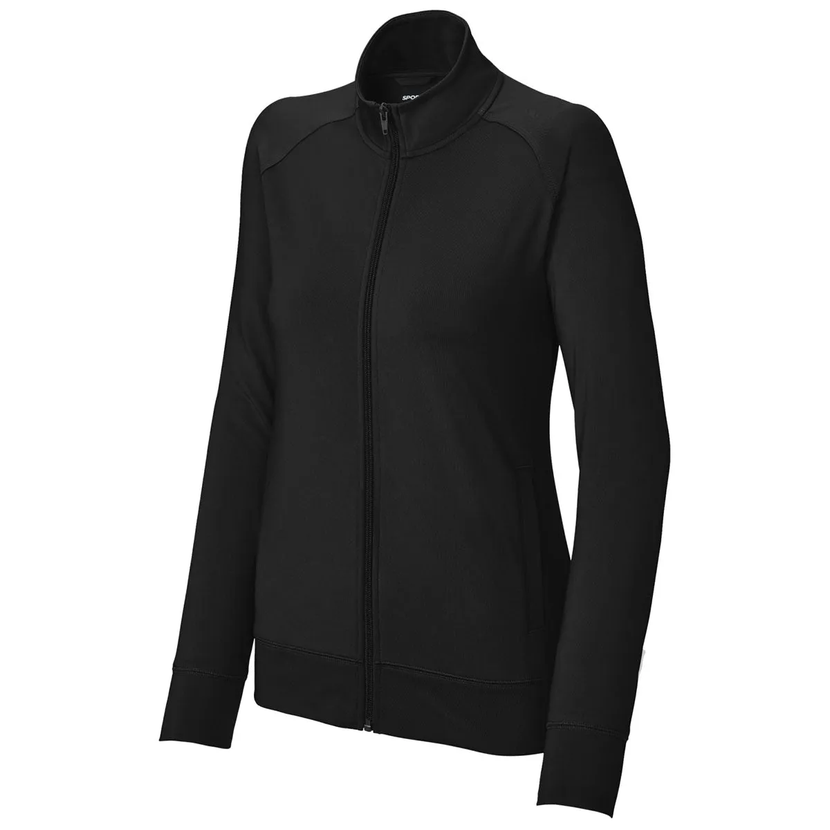 Sport-Tek Women's Black Sport-Wick Stretch Full-Zip Cadet Jacket