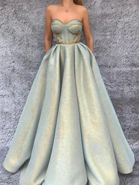 Strapless Bra Bust Long Ball Gown Prom Dress Formal Occasion Dress