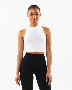 Stratus Crop Tank - White