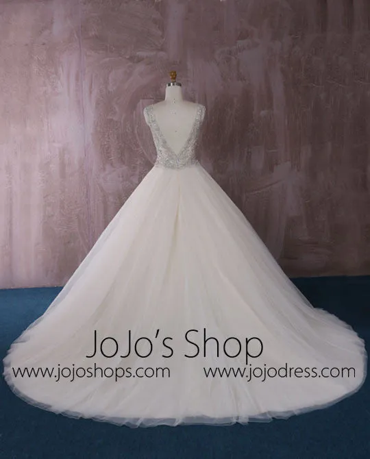 Stunning Tulle Ball Gown Dress with Jeweled Embroideries