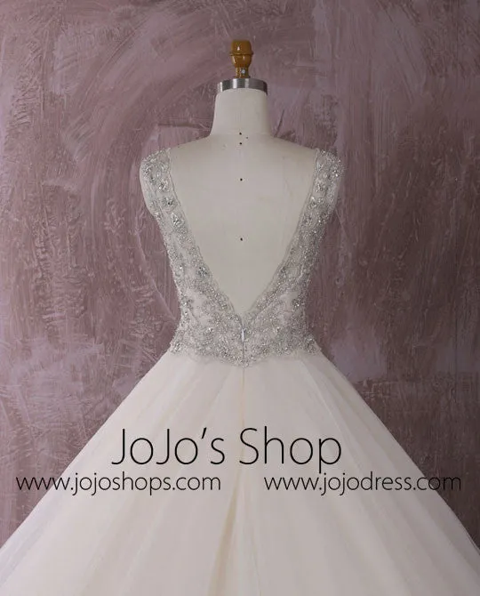 Stunning Tulle Ball Gown Dress with Jeweled Embroideries