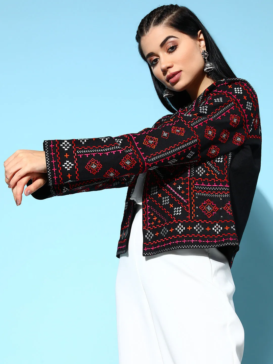 Sunehri Women's Multicolor Embroidered Jacket