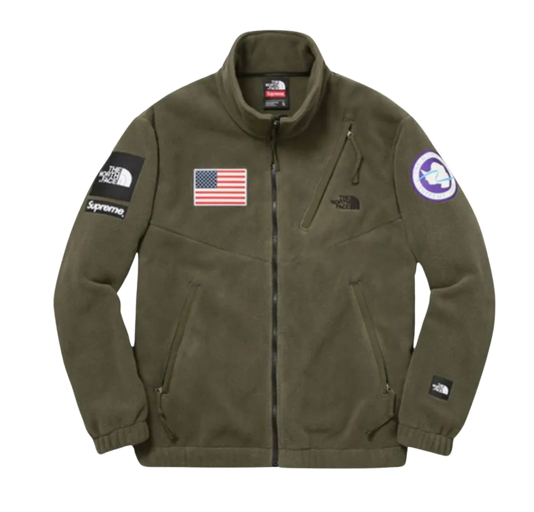 Supreme x The North Face 'Antarctica Expedition Fleece' Olive Jacket