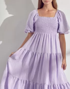 The Claremont Dress in Lavender and Blue