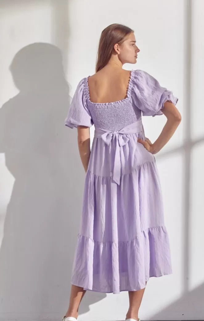 The Claremont Dress in Lavender and Blue