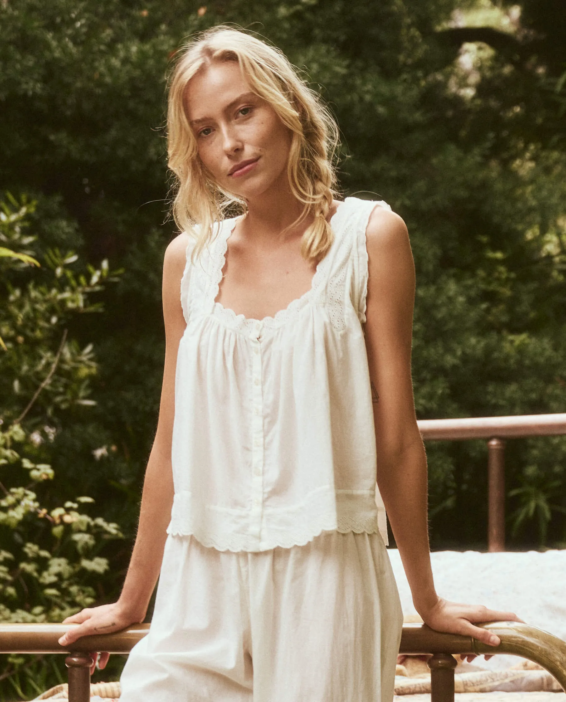 The Eyelet Tank in True White