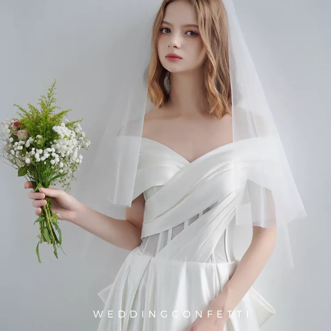 The Perlina Wedding Bridal Off Shoulder Gown